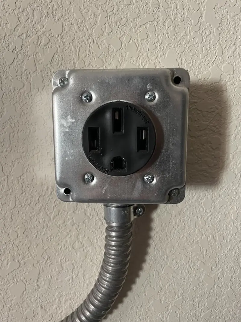 NEMA 14-50 outlet installed for Electrical Panel Upgrade in Holly Ridge
